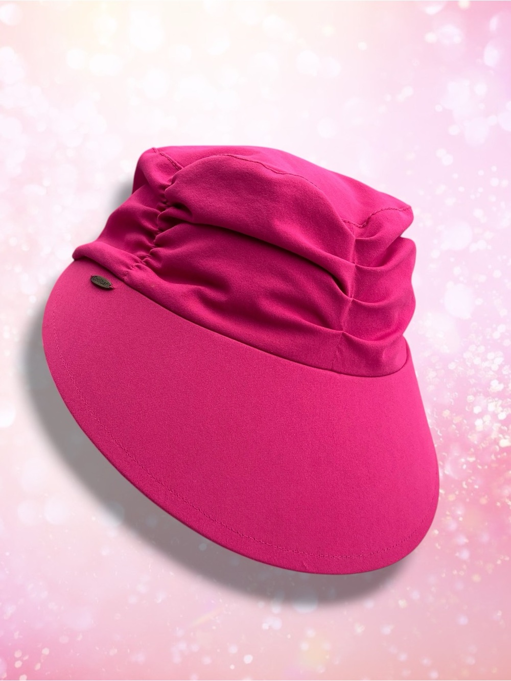 Coolibar UPF 50+ Ruched Sun Hat Bucket Visor Hot Pink Vibrant S/M